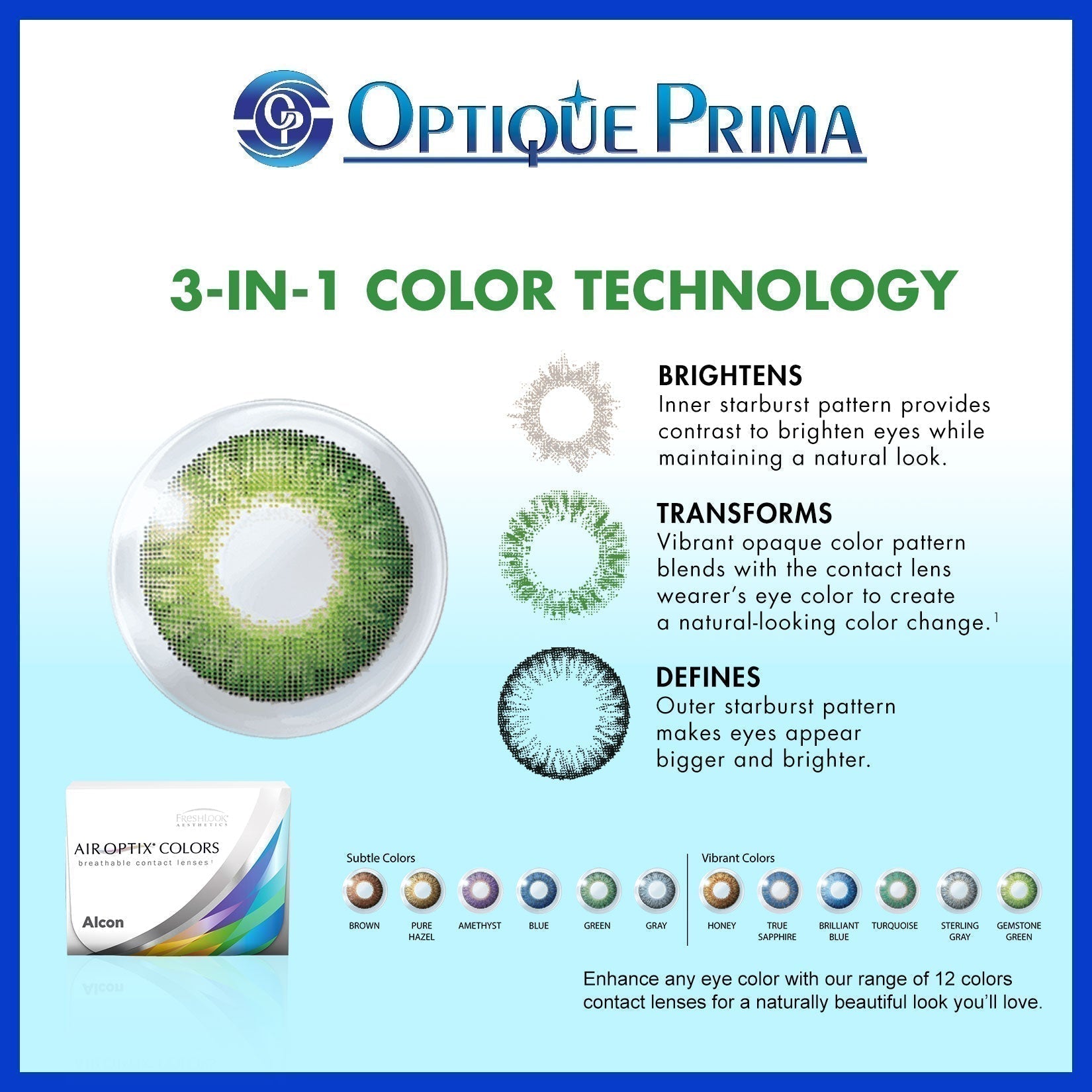 AIR OPTIX® COLORS / Pure Hazel / Monthly Disposable Contact Lens