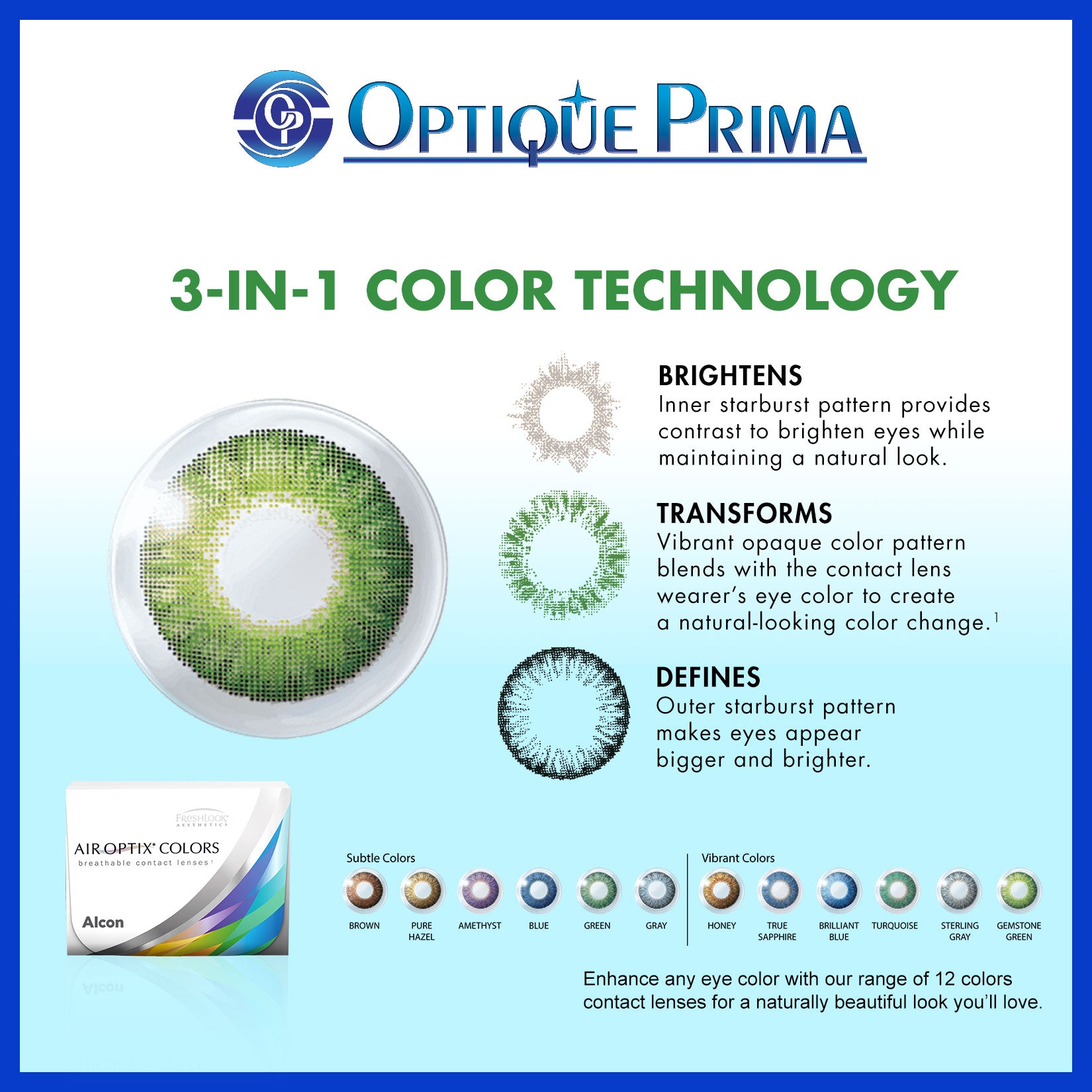 AIR OPTIX® COLORS / Blue / Monthly Disposable Contact Lens