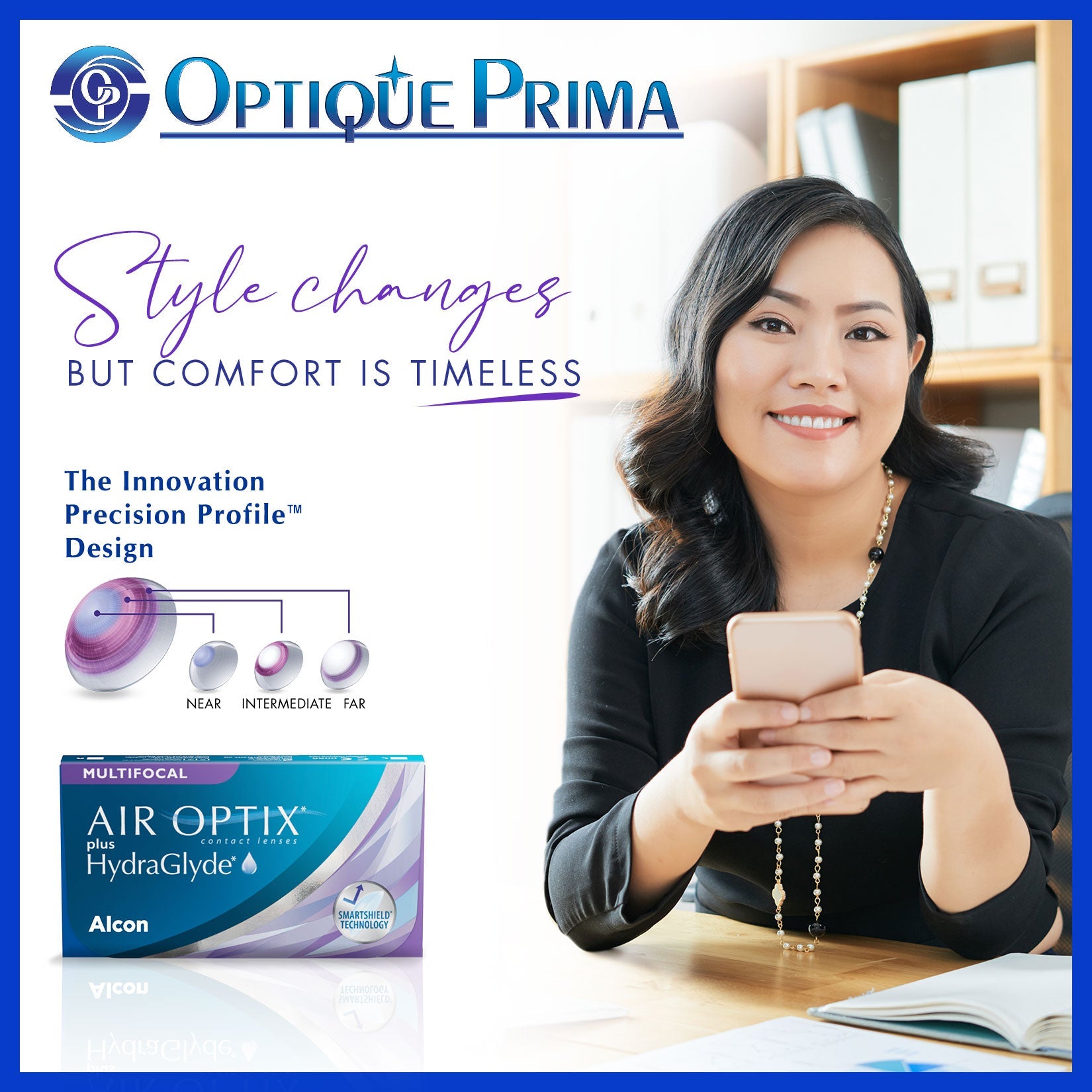 AIR OPTIX® plus HydraGlyde® MULTIFOCAL / +0.25 to +6.00 / Monthly Disposable Contact Lens